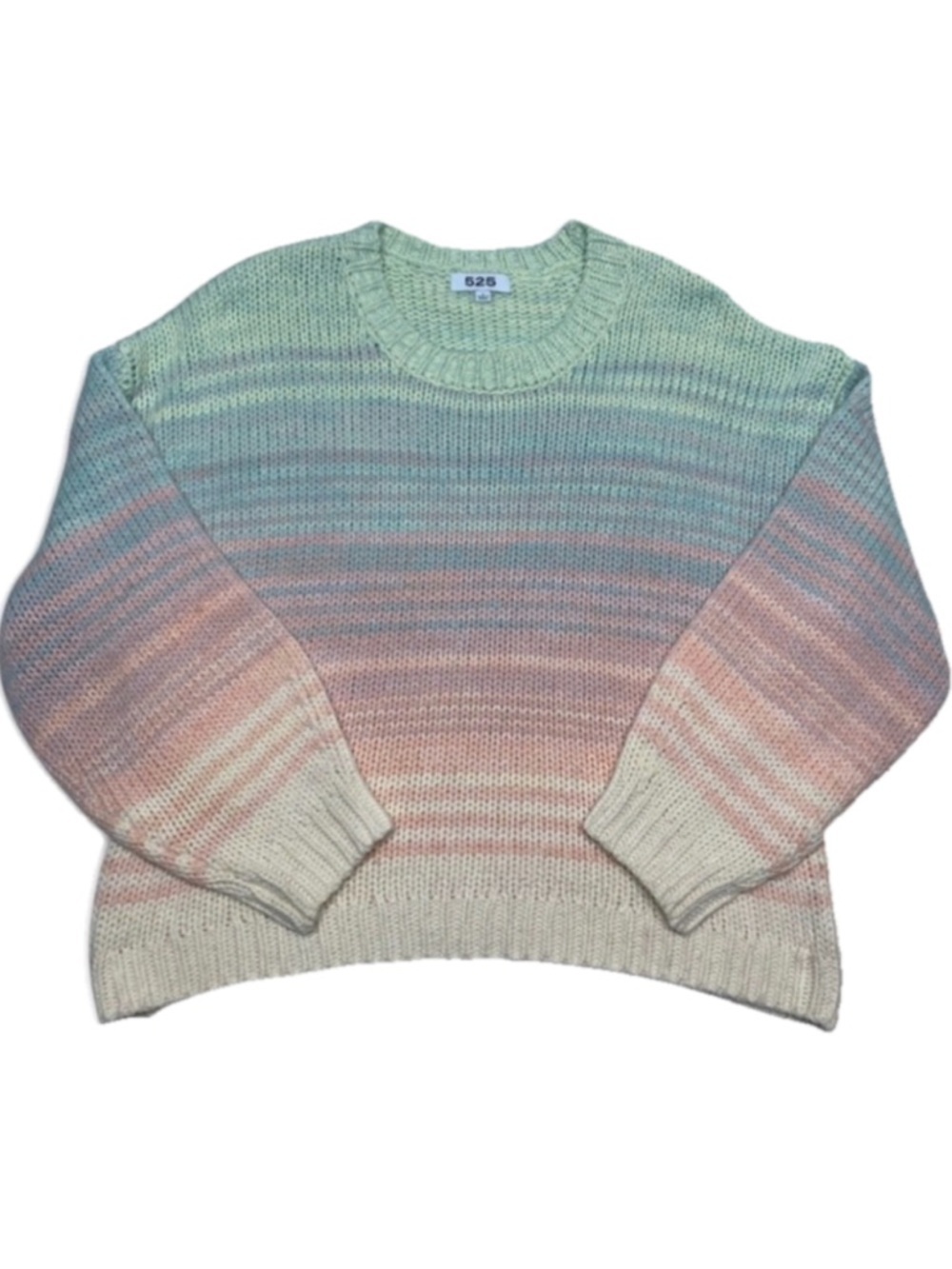 525 America Perfect Pastel Ombré Pullover Sweater Taffy Multi Fade Size Large